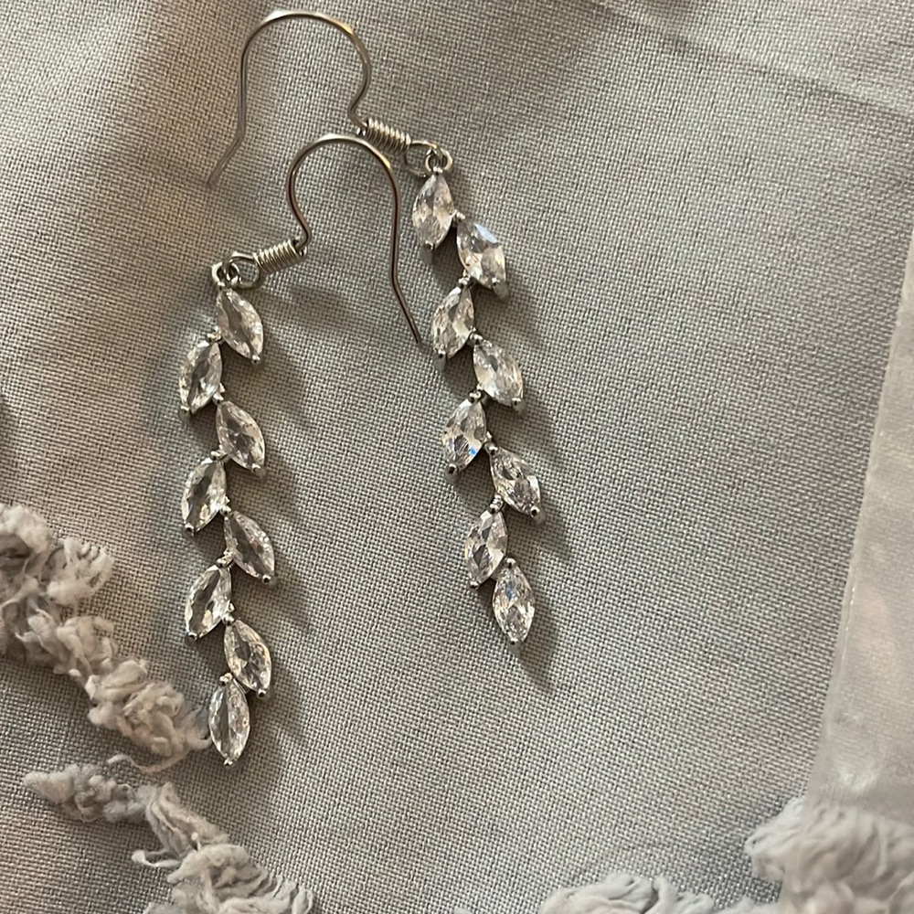 Prom earrings. Never worn. Silver.